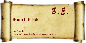 Budai Elek névjegykártya