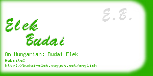 elek budai business card